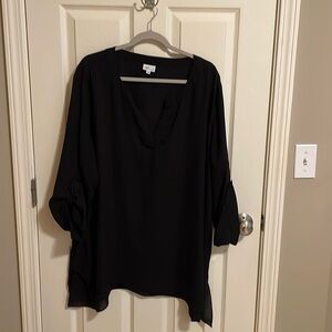 Black Tunic Blouse - 5X